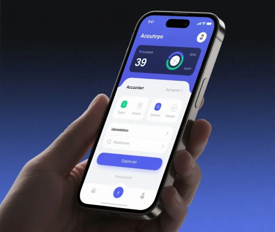 手機註冊與帳戶設定示意