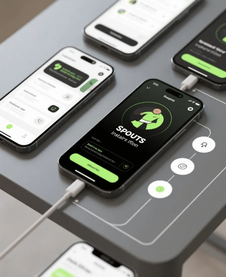 App下載與安裝流程示意圖